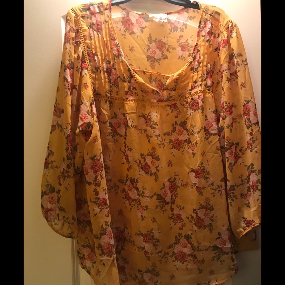 Yellow floral top